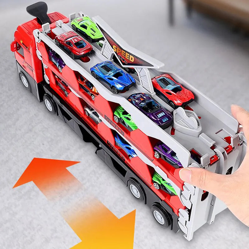 KiddoTrace™ - Camion transportable avec 6 voitures gratuites
