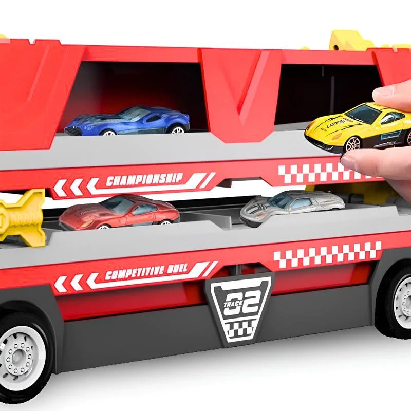 KiddoTrace™ - Verplaatsbare vrachtwagen met 6 gratis auto's 